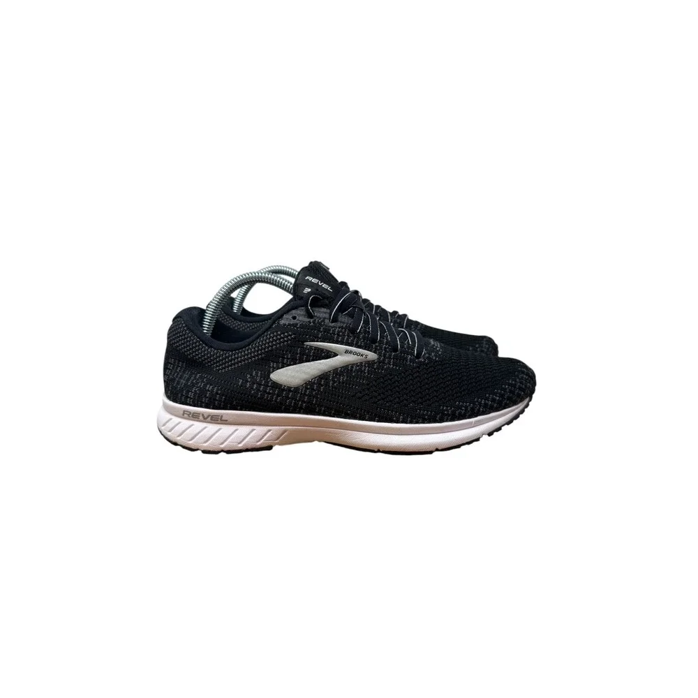 Brooks Revel 3 Running Shoes Womens 9.5 Black White Knit Sneakers 1203021B012